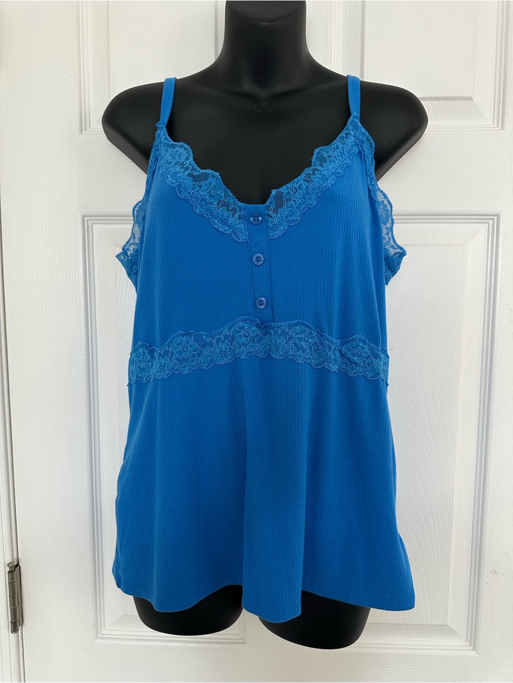 torrid Bright Blue Lace-Trim Cami Tank